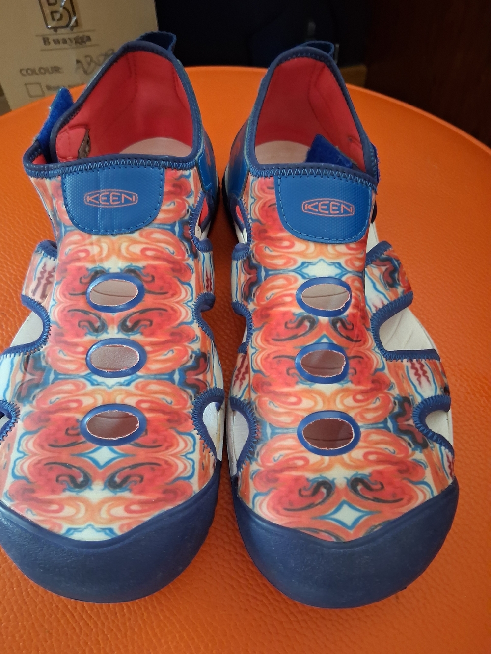 Keen Coral & Blue Patterned Kids' Stingray Water Sandals